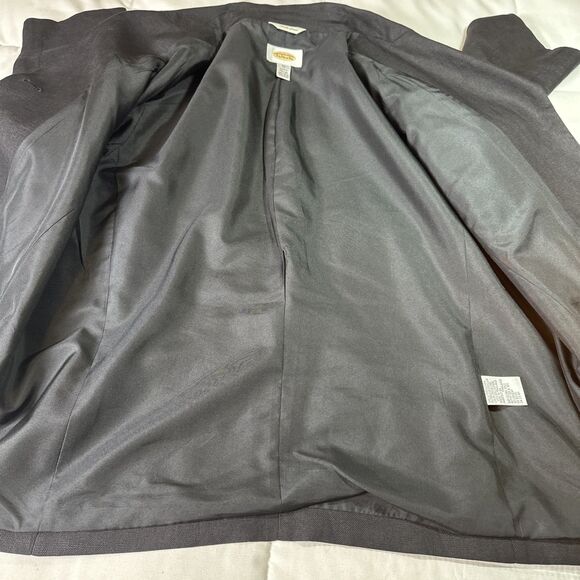 Talbots Blazer Jacket Irish Linen Black 3 Button 3/4 Sleeve Pockets Size 14 - Picture 8 of 9
